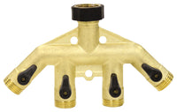 Gilmour 3/4 in. Brass Threaded Male 4-Way Shut-off Valve - Open Box