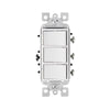 Leviton Decora Thermoplastic White 15A 120V 1-Pole Rocker Triple Combination Switch 7 W x 3 H in.