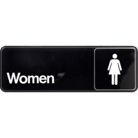 Hillman English Black Restroom Plaque 3 in. H X 9 in. W (Pack of 6)