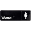 Hillman English Black Restroom Plaque 3 in. H X 9 in. W (Pack of 6)