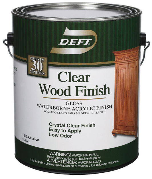 Deft Gloss Clear Water-Based Acrylic Finish and Sealer 1 gal. (Pack of 4)
