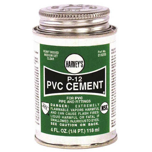 Harvey's P-12 Clear Cement For PVC 4 oz