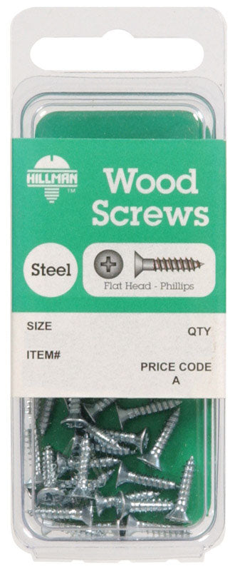 Hillman No. 6 x 5/8 in. L Phillips Zinc-Plated Wood Screws 30 pk (Pack of 10)