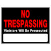 Hillman English Black No Trespassing Sign 15 in. H X 19 in. W (Pack of 6)