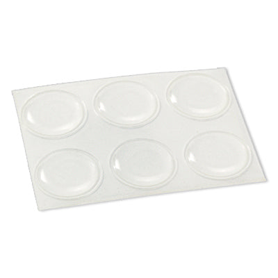 Vinyl Bumpers, Self-Adhesive, Clear, Round, 3/4-In., 6-Pk.