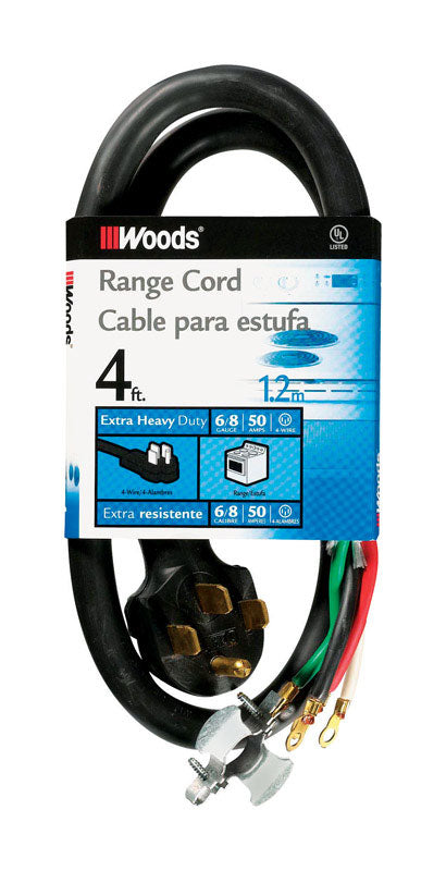 Woods 6/2, 8/2 SRDT 250 V 4 ft. L Range Cord