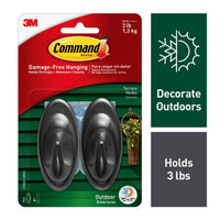 3M Command Medium Plastic Hook 3-1/4 in. L 2 pk (Pack of 4)