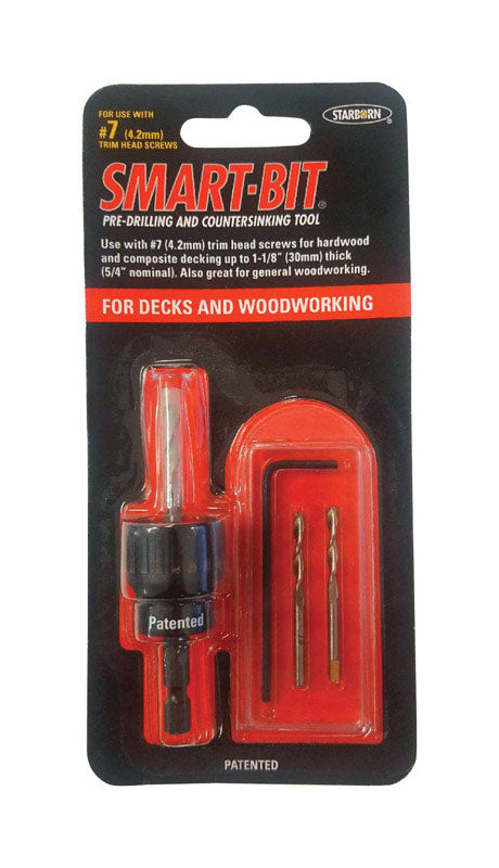 Starborn Smart-Bit #7 Stainless Steel Pre-Drilling and Countersinking Tool 4 pc