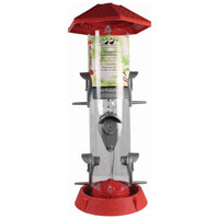2-in-1 Hinged Port Bird Feeder, Red, 1.75 lb Seed Capacity