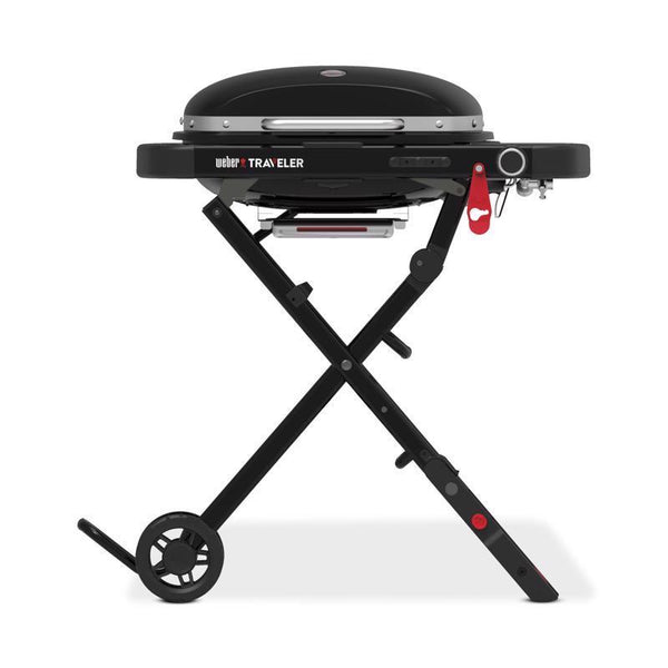 Parrilla Weber Traveler compacta de 1 quemador, propano líquido, negra