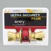 Ultra Security Plus Polished Brass Entry Knobs KW1 1-3/4 in.