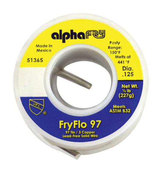 Alpha Fry FryFlo 97 8 oz Lead-Free Solid Wire Solder 0.125 in. D Tin/Copper 1 pc