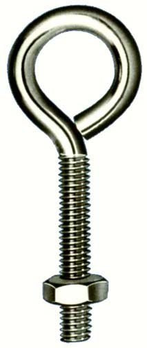 Hindley 44301 3/16" X 2" Stainless Steel Eye Bolt With Nut (Pack of 10)