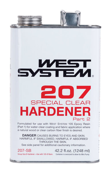 Endurecedor de resina epoxi extrafuerte West System 207, agente de curado transparente especial, 42,2 oz (paquete de 4)