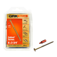 GRK Fasteners UberGrade No. 8  x 2-3/4 in. L Star Cabinet Screws 100 pk