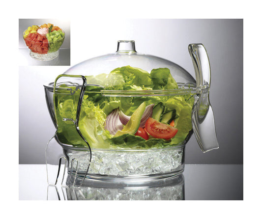 Prodyne Clear Crystal Salad bowl and server Bowl on Ice 1 pc