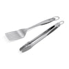 Weber Stainless Steel Barbecue Tool Set 2 Piece Soft Rubber Grip Handle Tongs and Spatula