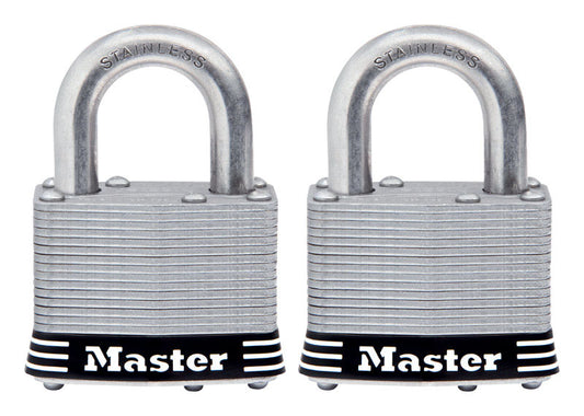 Master Lock 2 in. W Stainless Steel 4-Pin Tumbler Padlock Keyed Alike