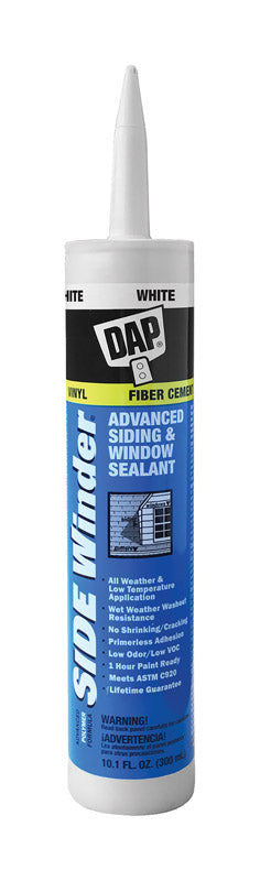 Dap White Side Winder Advanced Siding & Window Polymer Sealant 10.1 fl. oz. (Pack of 12)