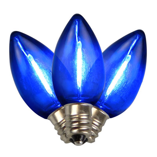 Holiday Bright Lights LED C7 Blue 25 ct Replacement Christmas Light Bulbs 0 ft.