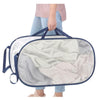 Whitmor Blue/White Fabric Collapsible Hamper
