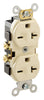 Leviton 20 amps 250 V Duplex Ivory Outlet 6-20R 1 pk