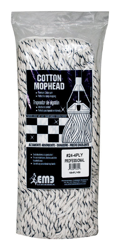 Elite #24 Cut End 4-Ply Cotton Mop Head 1 pk (Pack of 6)