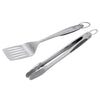 Weber Stainless Steel Barbecue Tool Set 2 Piece Soft Rubber Grip Handle Tongs and Spatula