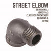 BK Products 1 in. FPT x 1 in. Dia. MPT Black Malleable Iron Street Elbow (Pack of 5)