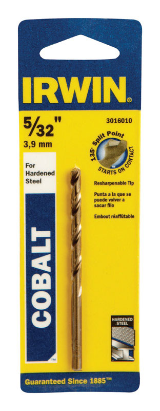 Irwin 5/32 in. x 3-1/8 in. L Cobalt Steel Drill Bit 1 pc. (Pack of 3)