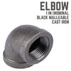 BK Products 1 in. FPT x 1 in. Dia. FPT Black Malleable Iron Elbow (Pack of 5)