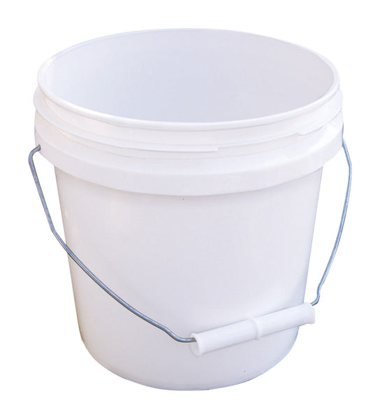 PAIL W/HNDL WHT GL