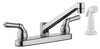 Home Plus Two Handle Chrome Kitchen Faucet Side Sprayer Included
