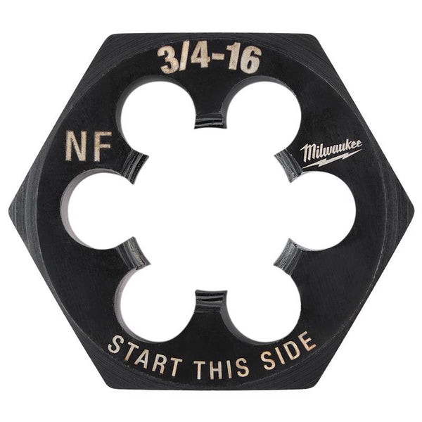 Troquel de roscar hexagonal Milwaukee de acero con alto contenido de carbono, SAE 3/4-16 NF, 1-7/16, 1 pieza