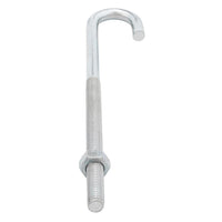 Hampton Medium Zinc-Plated Silver Zinc 6.9375 in. L J-Bolt 175 lb. 1 pk (Pack of 10)
