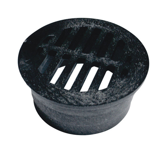 NDS 3 in. Black Round Polyethylene Drain Grate