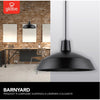 Globe Electric Barnyard Matte Black Steel 60W 120V E26 Pendant Light 50 H x 15.9 W x 15.9 D in.