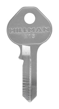 Hillman Silver Brass Head M-16 Single Sided Padlock Universal Key Blank (Pack of 10)