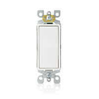 Leviton Decora 15 amps Single Pole Antimicrobial Treated Rocker AC Quiet Switch White 1 pk