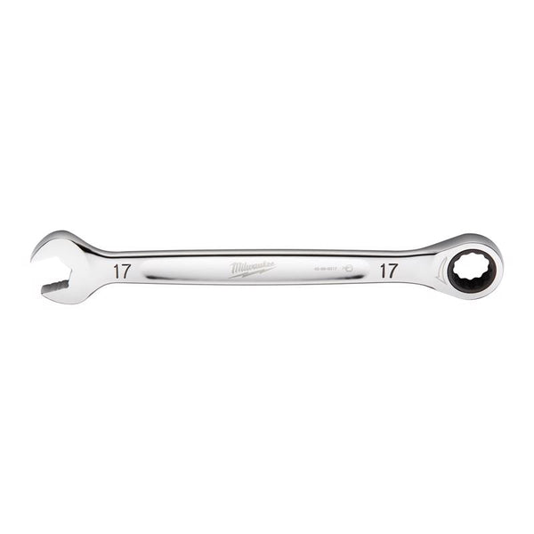 Llave combinada de trinquete métrica de 12 puntas de Milwaukee, 17 mm x 17 mm, 9,19 in de largo, 1 pieza