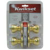 Kwikset Tylo Polished Brass Entry Knobs 1-3/4 in.