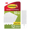 3M Command White Medium Picture Hanging Strips 12 lb 12 pk