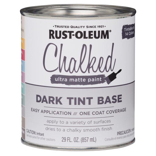Rust-Oleum Ultra Matte Dark Tint Base Water-Based Acrylic Chalk Paint 150 sq. ft. Coverage, 29 oz.