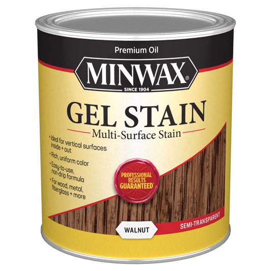 Minwax Wood Finish Transparent Low Luster Walnut Oil-Based Gel Stain 1 Qt.