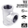 BK Products 1/4 in. FPT  x 1/4 in. Dia. FPT Galvanized Malleable Iron Tee