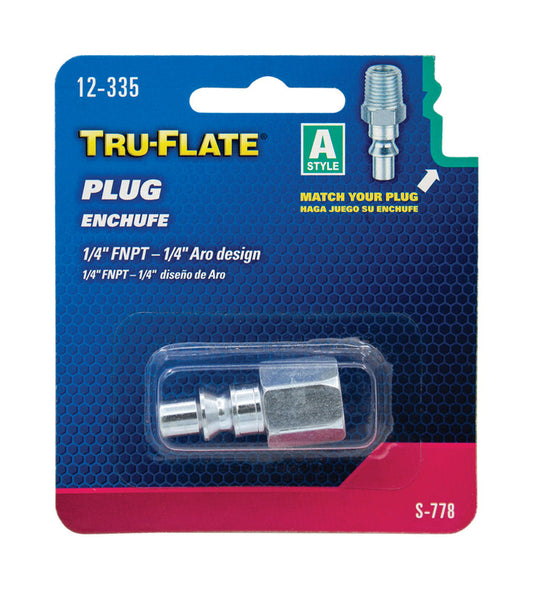 Tru-Flate Steel Air Plug 1/4 in. Female 1 pc