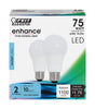 Feit Enhance A19 E26 (Medium) LED Bulb Daylight 75 Watt Equivalence 2 pk