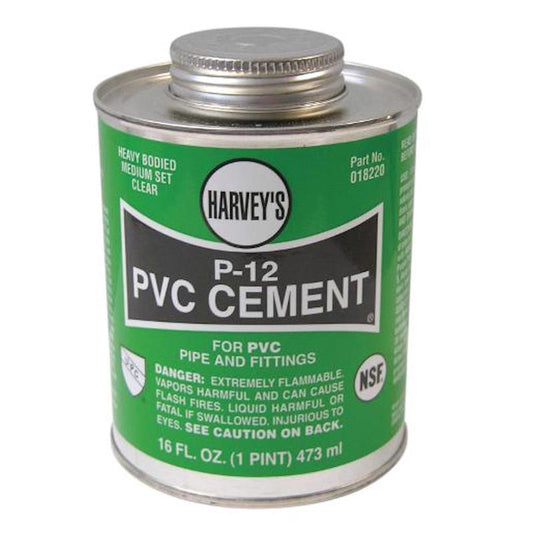Harvey's P-12 Clear Cement For PVC 16 oz