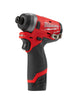 Milwaukee M12 FUEL 12 V Red 1300 in-lb. Cordless Brushless Impact Driver Kit