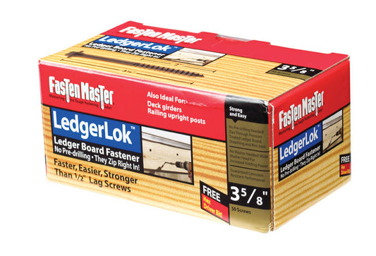 FastenMaster LedgerLok No. 3 X 3-5/8 in. L Hex Hex Washer Head Deck Screws 50 pk
